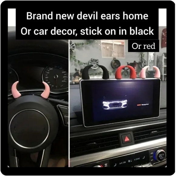 5/25 Brand new black devil horns home or car decor, stick on in black or red - Picture 2 of 7